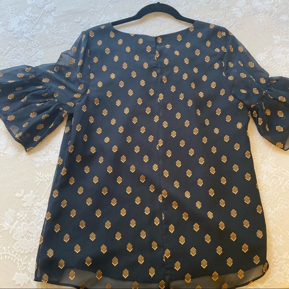 World Market Blue & Gold Blouse Size XL - Picture 6 of 11